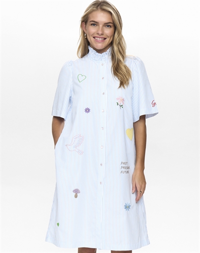 Nümph - NUAshley Embroidery Kjole - Airy Blue 